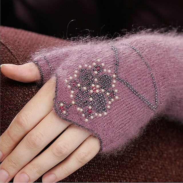 Beaded Fingerless Mittens