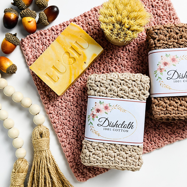 Budding Acorns Dishcloth