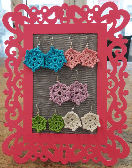 Cotton crochet earrings