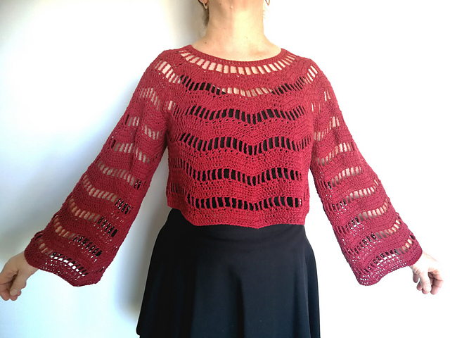 Red raglan sweater