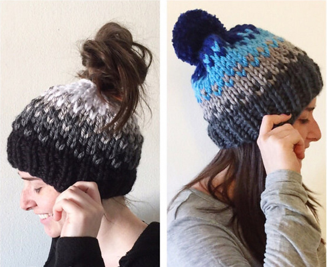 Gradient Bun Hat and Beanie