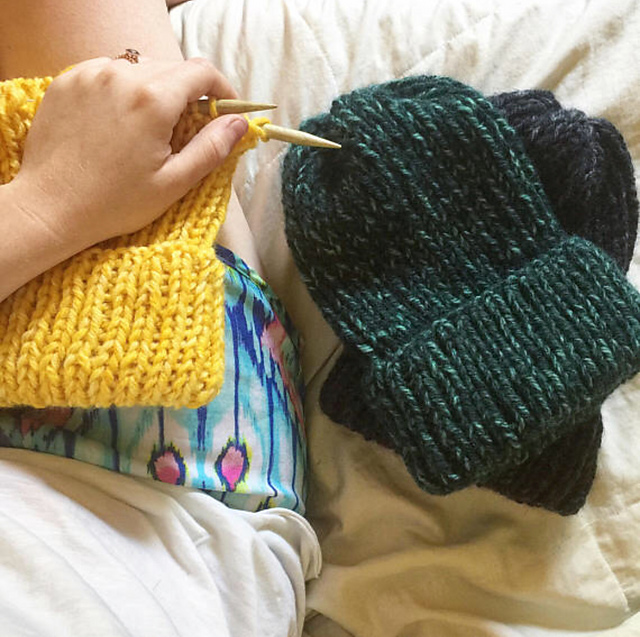Unisex Fold Over Chunky Knit Hat