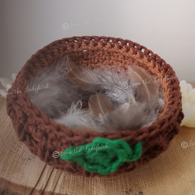 crocheted bird nest