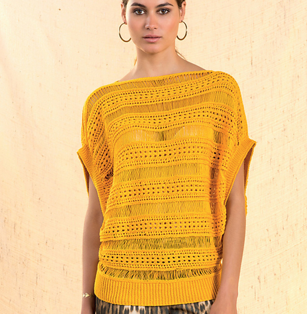 Pull ajouré sans manches #118-T14-345