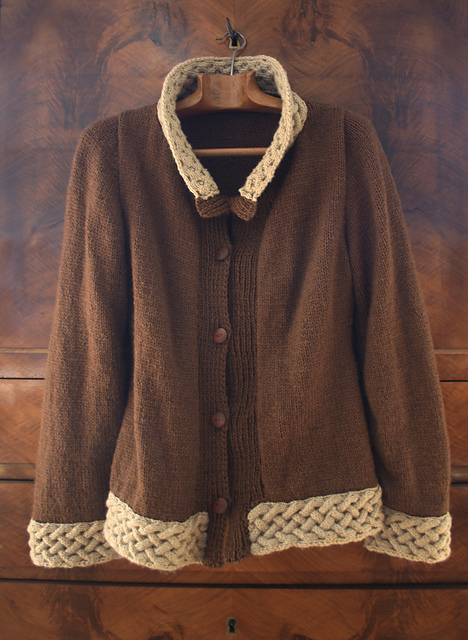 Celtic cabled cardigan