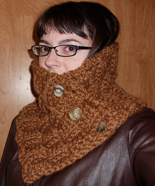 Chunky Basketweave Cowl Neckwarmer