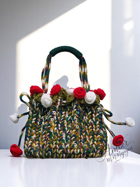 Crochet Roses Tote Bag