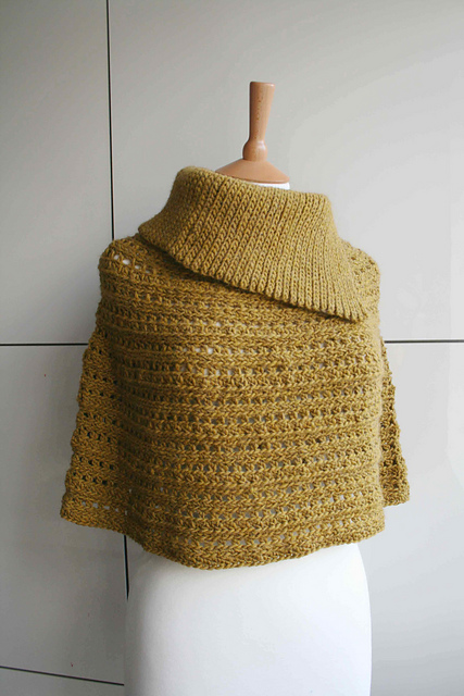 Ravelry: Fall Poncho w/Cowl Collar 181 pattern by Luz Mendoza