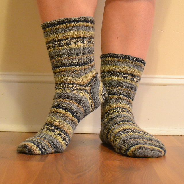 Seeded Rib Socks with Afterthought Heel