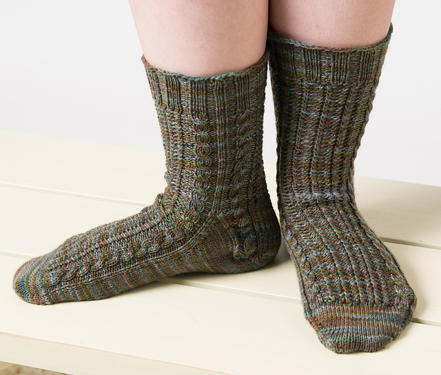 Trellis and Cable Socks