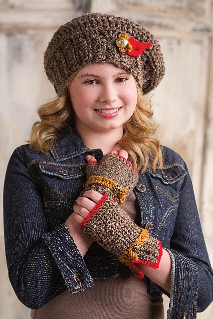Boogie Woogie Beret and Fingerless Mitts