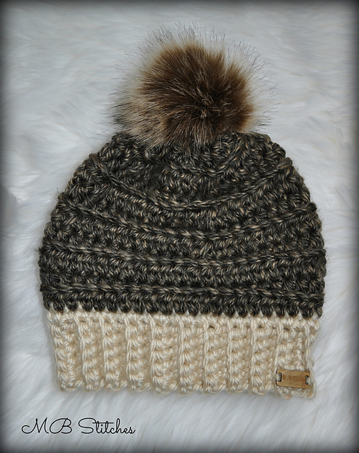 Chunky Granite Pom Pom Hat