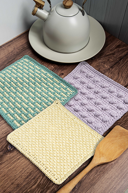 Textured Potholder Trio