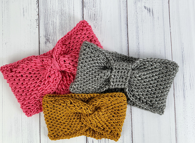 Tunisian Full Stitch Headbands Three Ways