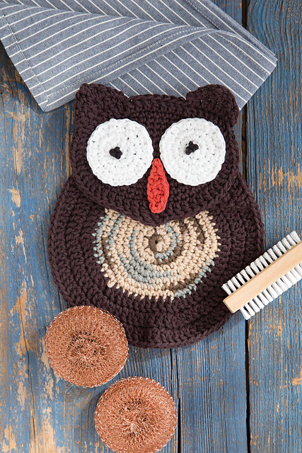 Soapy Owl Dishcloth