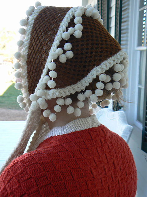 Knitted Rigolette or Winter Headdress
