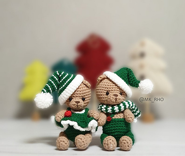 amigurumi crochet christmas bear