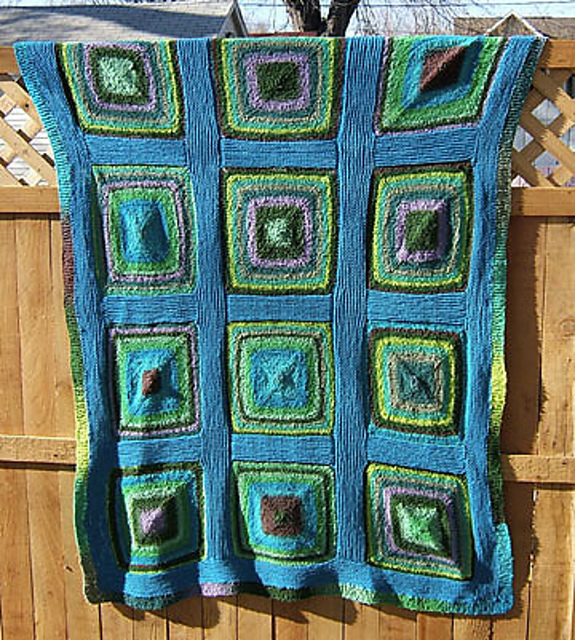 Stockinette Squares No Sew Blanket