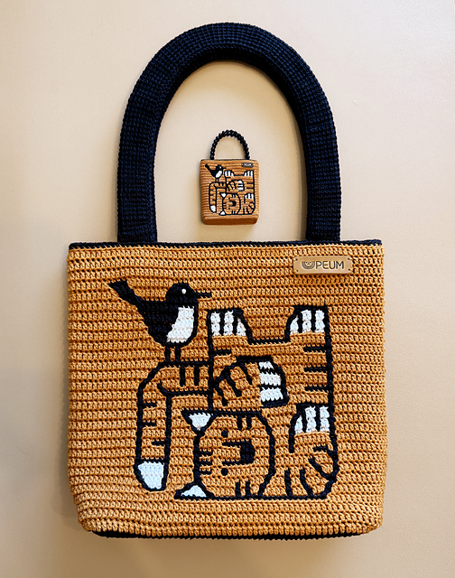 A BIRD and A TIGER mosaic bag