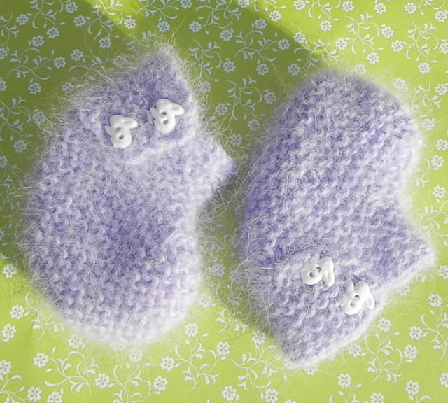 French Angora Buttoning Baby Booties