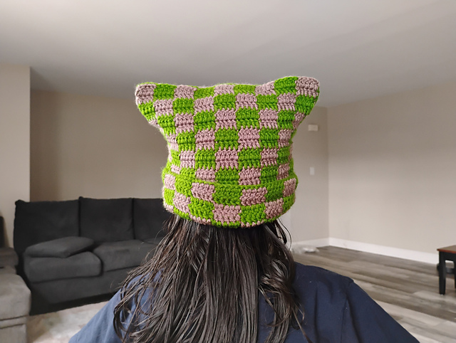 Crochet Checkered Beanie