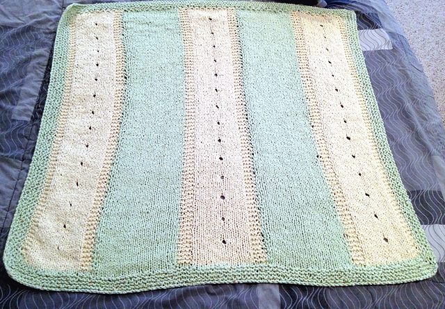 Striped Baby Blanket with Eyelets