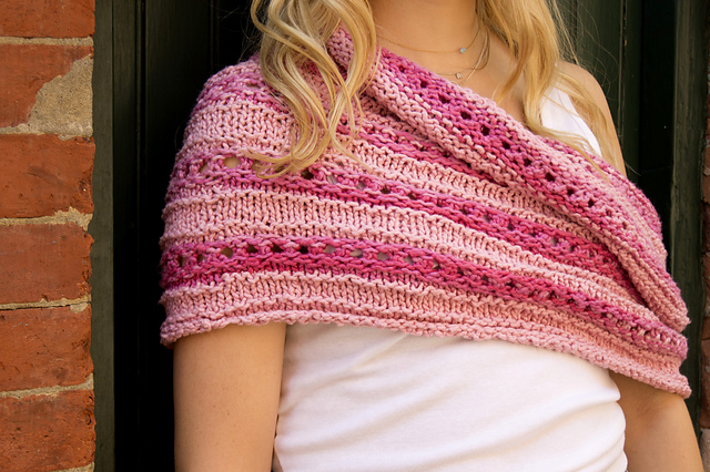 Striped Eyelet Cowl