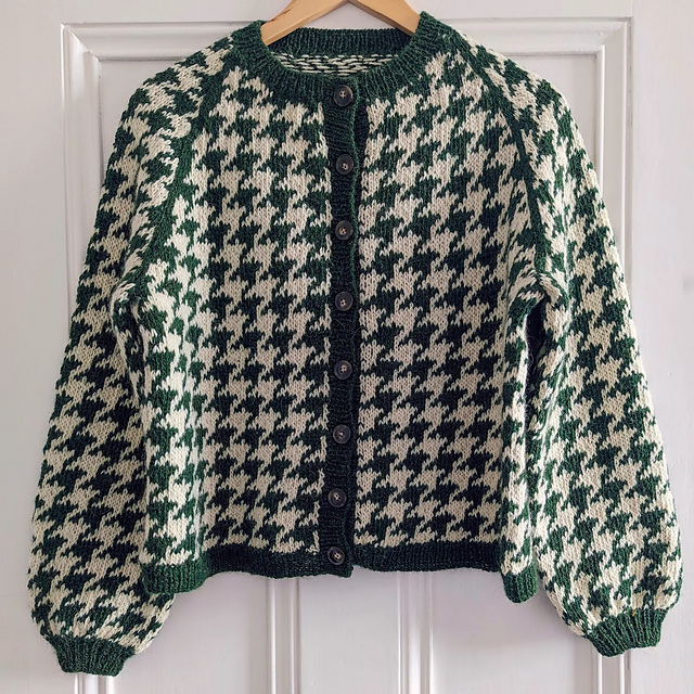 Ravelry: Hennessey Houndstooth Cardigan pattern by Madeleine Gardner