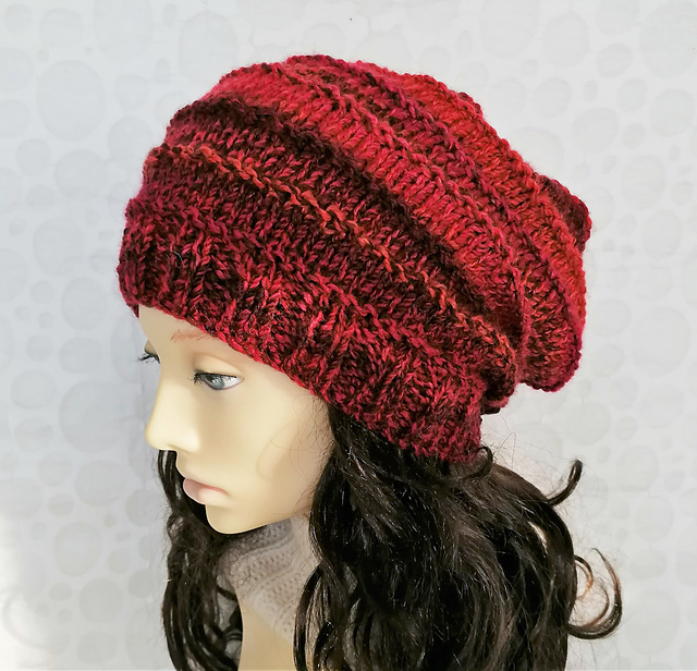 ALEX Easy Slouch Hat Knit Flat