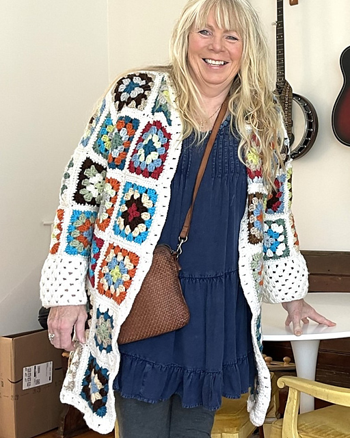 Granny Square Coat Pattern - PB093