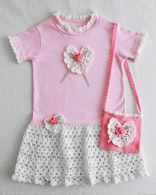 Rose T-Shirt Dress and Purse PA800