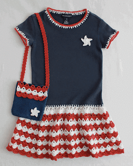 Patriotic T-Shirt Dress and Purse - PA764