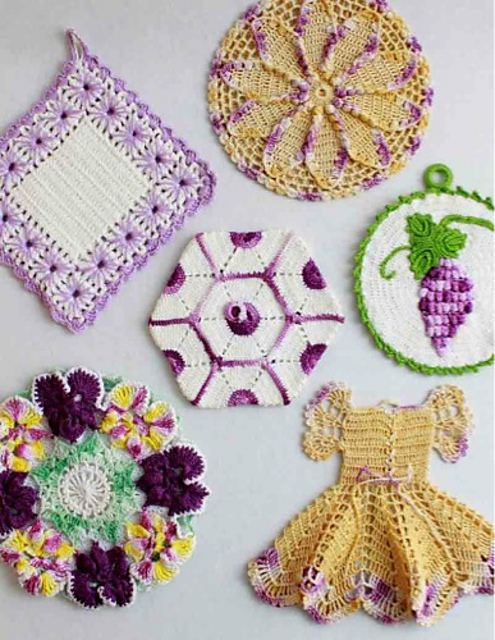 Vintage Purple Potholders
