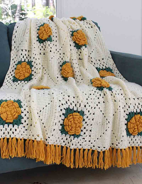 Fashion Rose Afghan - PA144