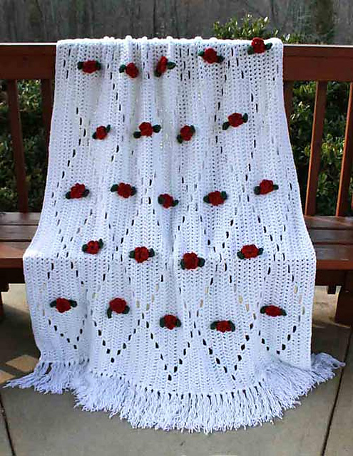 Filet Rose Afghan - PA211
