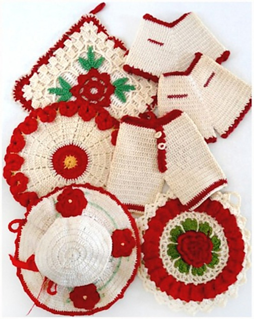 Vintage Redwork Potholders