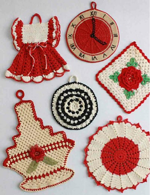 Premium Vintage Potholders: Set 2 PB085