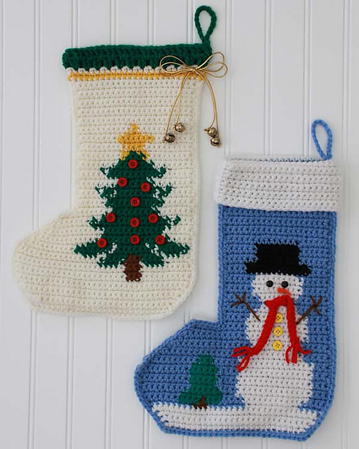 Snowman and Christmas Tree Stockings PA828