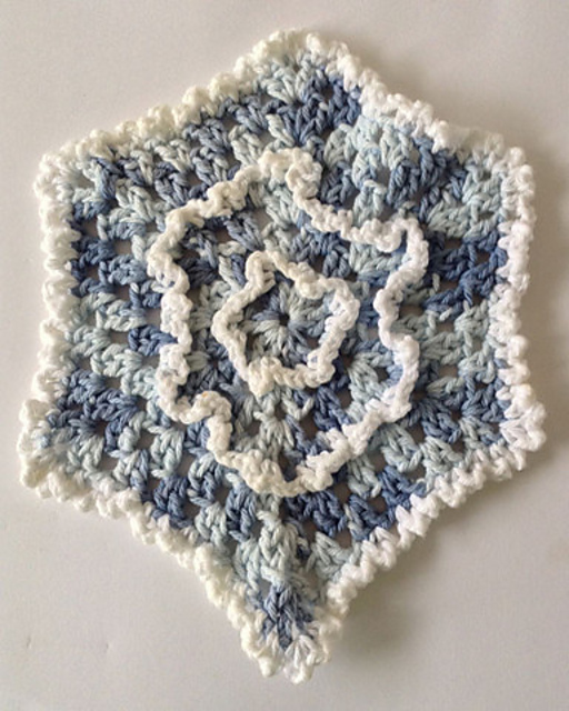 Ruffled Denim Dishcloth