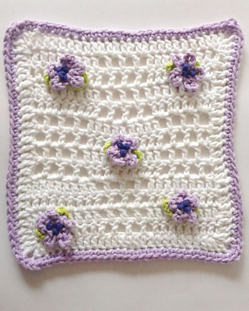Lacy Violets Dishcloth - PB165