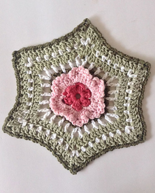 Wild Rose Dishcloth