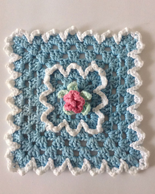 Rose Granny Dishcloth