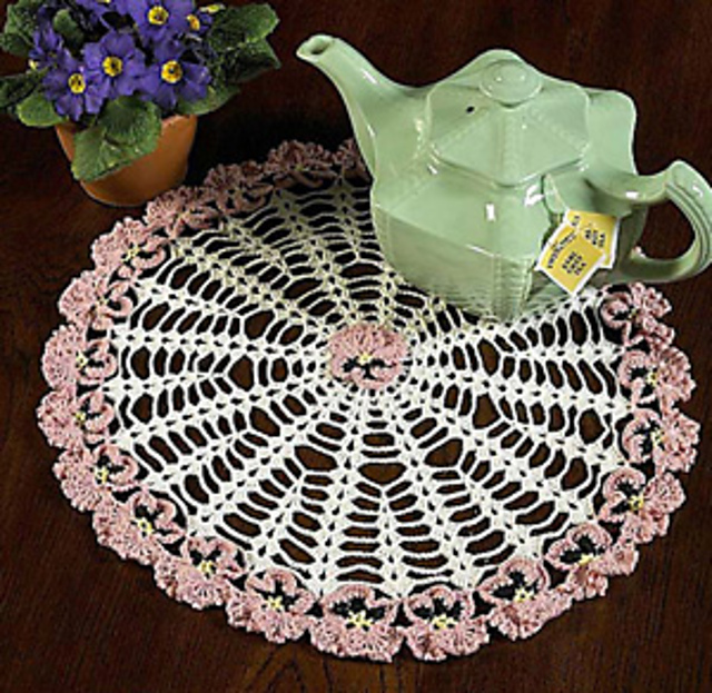 Pink Pansy Doily