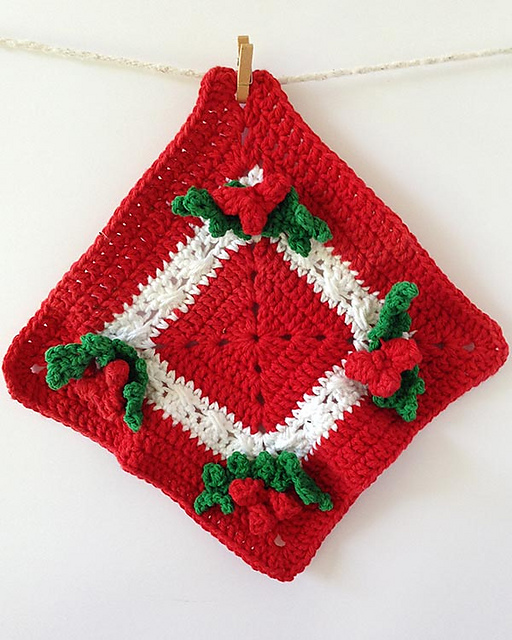 Holly Square Dishcloth