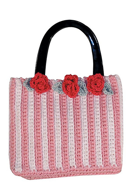Striped Purse with Roses