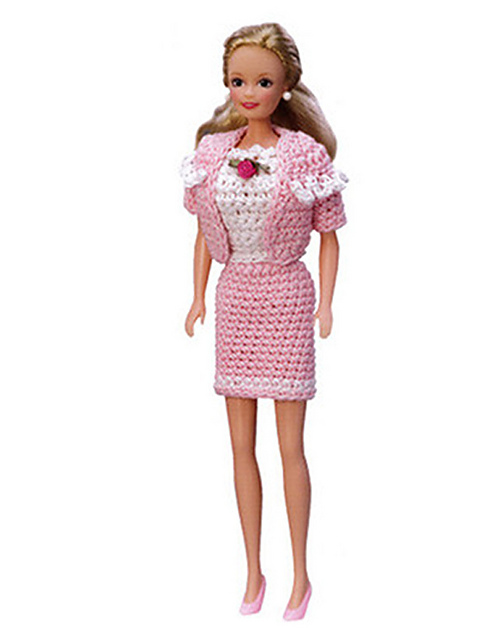 Pink & White Suit for a Fashion Doll