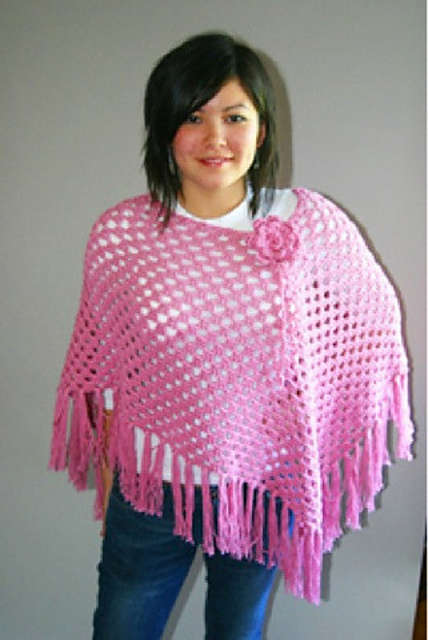 Rose Granny Poncho