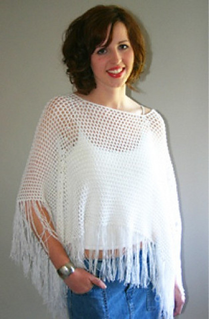 Super Easy Eyelet Poncho
