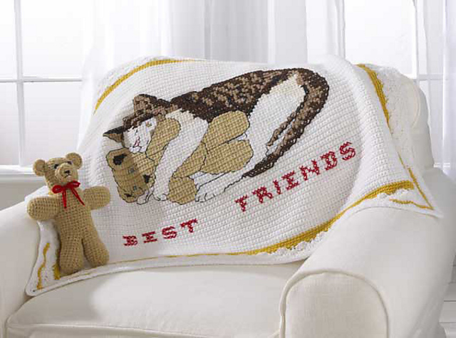 Best Friends Afghan & bear toy