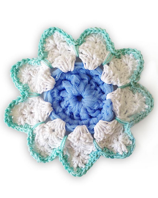 Floral Scrubby Dishcloth